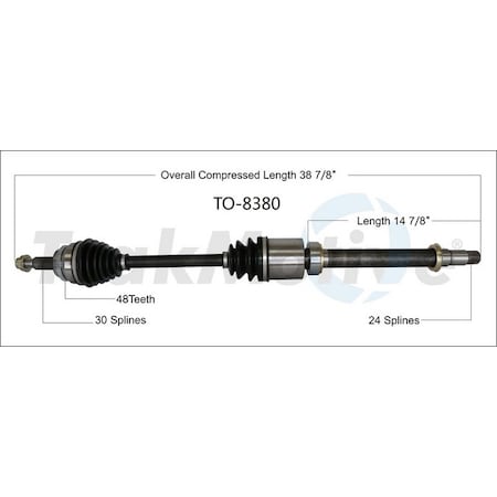 Surtrack Axle Cv Axle Shaft, To-8380 TO-8380